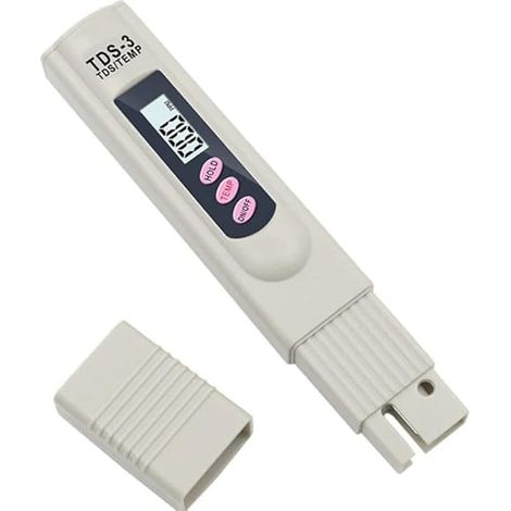 Ahlsen Medidor de agua potable LCD digital portátil TDS-3 Probador de calidad del agua Medidor de temperatura y PPM Probador de pureza del agua 0-9990 PPM Hidroponía de agua potable (no prueba PH) (1/5)