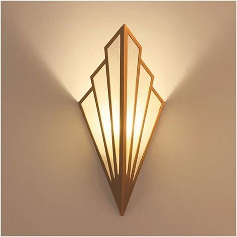AMXCNOY Applique murale LED style art déco en fer forgé avec abat-jour en cilice – lumière chaude (G9) – dimensions 18 x 43 cm – idéale pour salon et entrée (1/4)