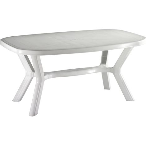 tavolo da esterno "antibe" in polipropilene bianco 160x90x73 cm