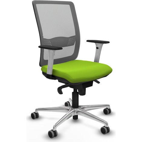 Silla de oficina piqueras y crespo Haches gris similpiel brazos blancos (1/2)