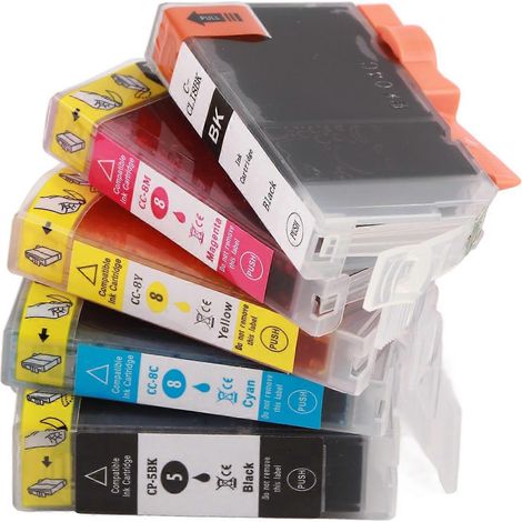 Cartouches de recharge compatibles pour imprimantes PIXMA IP4200, IP4300 et IP4500 (5 couleurs, PGI-5BK)