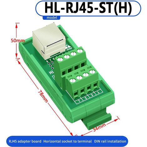 Installation sur rail de guidage DIN35 pour port réseau adaptateur RJ45 (1/5)