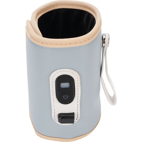 Chauffe-biberon USB avec affichage LED, portable et housse isotherme pour biberons, idéal pour les voyages (bleu). (1/5)