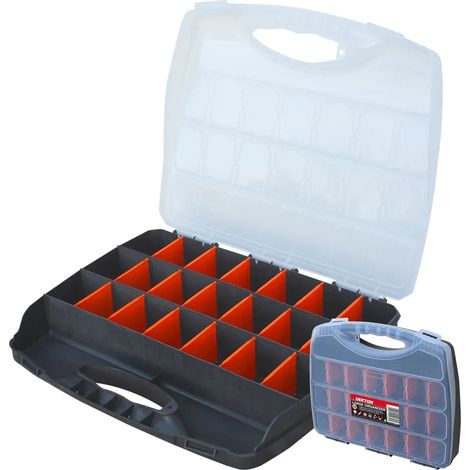 Dekton Large 23 Compartment Box Storage Tool Organiser Case Screw Nail Nut Bolt (1/2)