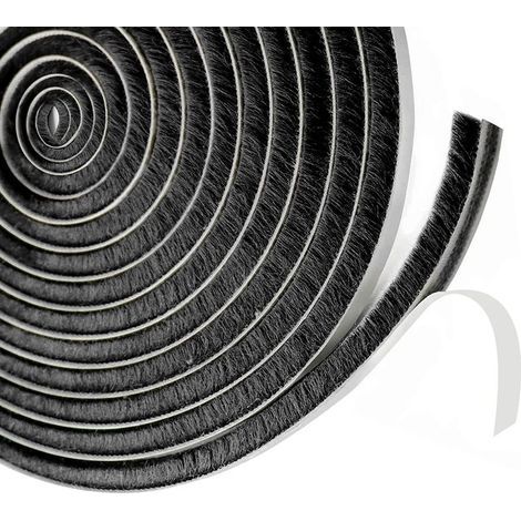 Noir,Joint brosse porte coulissante,9 mm(B) x 15 mm(D) x6M(L) Joint Fenetrepour Lsolation Phonique Porte,volet isolant (1/5)