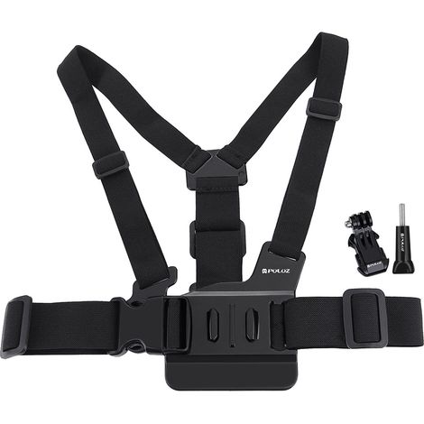 Cinghie per action cam, kit di accessori per action cam, imbracatura per montaggio toracico, accessori per action cam, 3 pezzi, con borsa in tessuto