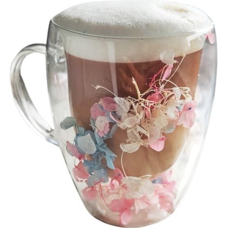 Vidrio térmico de doble fondo ECARLA con hortensias en el interior SZK179 (1/3)