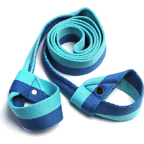 Sangle de tapis de yoga réglable, bleue, porte-tapis portable compatible avec toutes les tailles de tapis, universellement compatible (1/5)