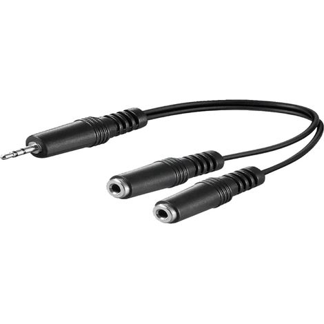 CLA35C - Cable doubleur Jack Stereo 3.5mm - 1x Male 2x Femelle