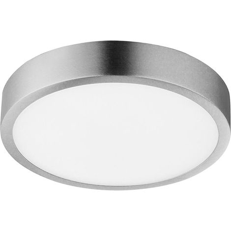 Deckenlampe modern Wohnzimmer Deckenleuchte nickel, LED Schlafzimmerlampe dimmbar, Alu Acryl, 1x LED 15W 1100lm 4000K neutralweiß, DxH 14,5x2,6 cm (1/4)