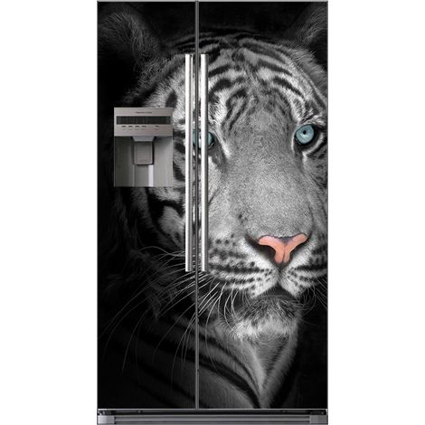 Stickers Frigo Américain - Tigre - 100x180 cm - Adhésif BRILLANT (1/2)