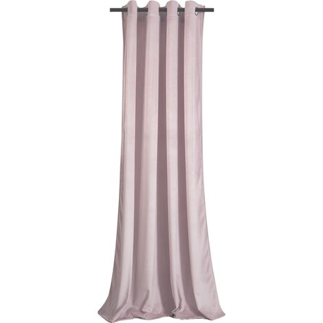 Rideau à oeillets en velours occultant Rose poudré 140x250 cm (1/4)
