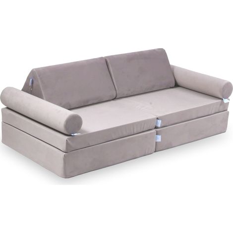 Canapé de jeu Montessori Lila Mini en velours confortable (1/4)