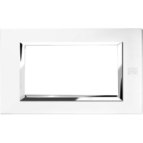 Placca expì metallo bianco perla, 4 moduli urmet 13904.bp