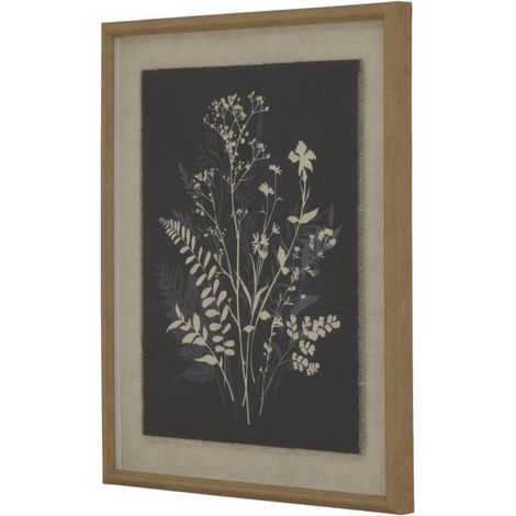 Flora & Fauna Collection Grove on Linen in Beaded Frame - Glass - L2 x W40 x H50 cm - White