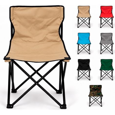 Silla Plegable Camping Ligera Sin Reposabrazo  Estructura de Acero y Poliéster  Exterior y Terraza
