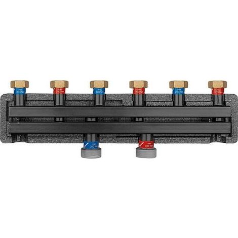 Collecteur de chaudière Evenes VT 2 écrou tournant DN 20(3/4"), 2m³/h, 50kW avec support et isolation (1/4)