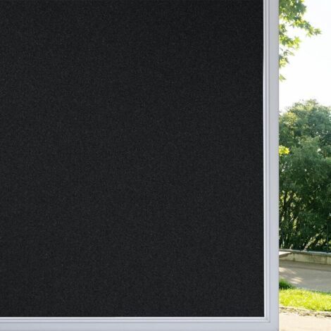 Film Fenetre Anti Regard, Film Occultant Fenêtre Noir 445x200cm, Film Electrostatique Vitre, Film Opaque pour Vitre Anti UV Dé (1/4)