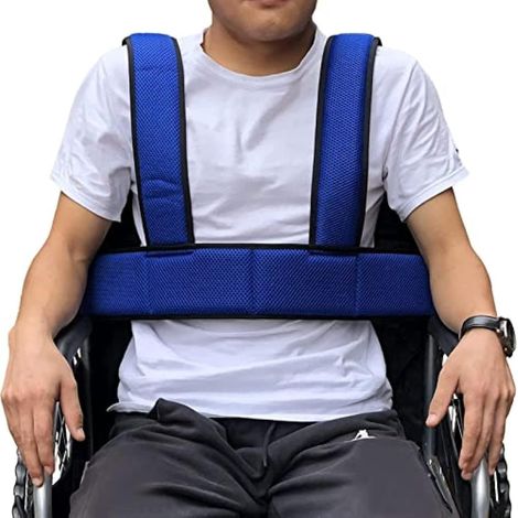 Gilet de Soutien du Torse avec Ceinture de sécurité pour Fauteuil Roulant pour Patients, Personnes âgées et handicapées, Harnais Complet réglable pour empêcher l'inclinaison ou la Chute (1/5)