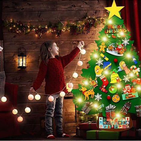 Sapin de Noël en Feutrine - - 95cm - Coloré - Décoration Enfant - Intérieur (1/4)