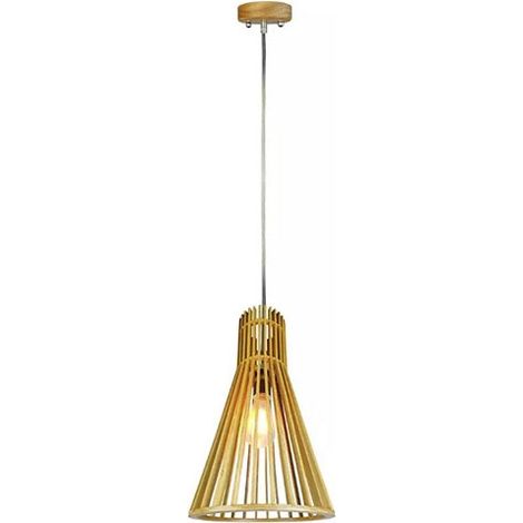 V-TAC VT-2450 Hölzerne Pendelleuchte modern mit Chrom dekorativem Lampenschirm E27 Ф250mm - SKU 40521