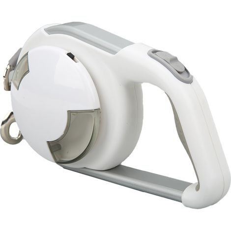 Meter lange, einziehbare Hundeleine, leichte Automatikleine mit Licht für Welpen und Haustiere, weiß. (1/5)