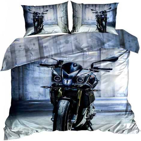 Biancheria da letto in raso di cotone 3D 160x200cm MOTO (1/3)