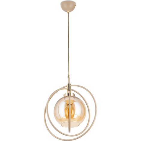 Lampada a sospensione Nostra in vetro beige 1xE27 (1/5)