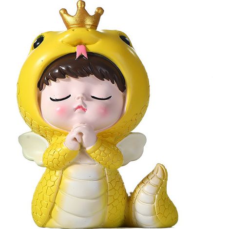 [Nouveau Chaudron] Figurine Sérpent Baby 1096 Wishing - Nouveau Chaudron, Résine, Décoration Maison et Voiture, 2024 Année Zodiac Sérpent (1/5)