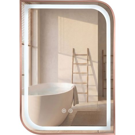 Mirror Rea Zone 70X50 Led Brush Rose Gold