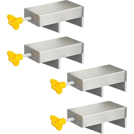 Verrou de fenêtre coulissante avec clés verticales et horizontales - Verrou de sécurité réglable - Limiteur de fenêtre de sécurité durable - Limiteur de fenêtre réglable (limite réglable librement) (1/2)