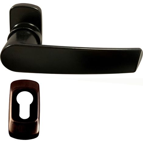 Paire de Poignées KLOSE besser "AYDAN" + 2 Rosaces NOIR Aluminium