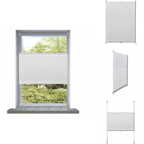 Verdunklungsplissee 60×150 cm Weiß - Verdunkelungsplissee - Plissee - Sonnenschutz - Sichtschutz - Weißes Plissee (1/5)
