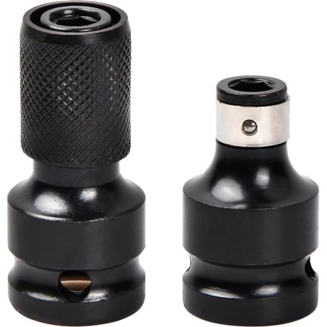 2 Pièces Adaptateurs de Douille, Adaptateur Carrés Impact Accessoires pour Clés a Chocs à Tige à Cliquet 1/2 1/4 pour la Perceuse, Convertisseur de Mandrin à Libération Rapide (A) (1/5)