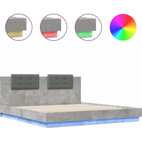 Maison Exclusive - Estructura de cama cabecero luces LED gris hor