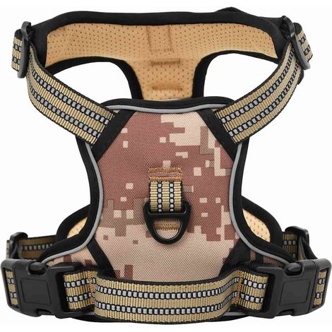 Arnés para perros con bandas reflectantes ajustables marrón L vidaXL (1/5)