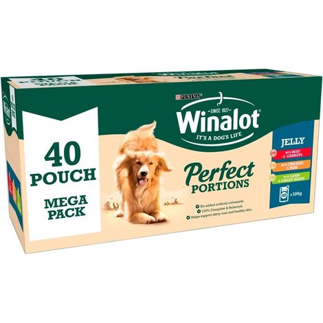 Winalot Perfect Portions Adult Beef Chicken Lamb Jelly 40x100g - 261945 (1/5)