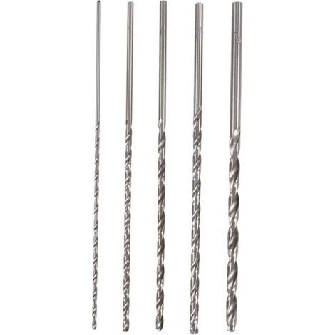 5 Pièces Forets HSS Longs 150mm Hélicoïdaux 2 3 3.5 4 5mm Pour Bois et Métal