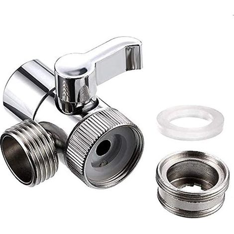Robinet de commutation pour robinet - Raccord 1/2" - M22 x M24 - Robinet de commutation douche - Valve de dérivation 3 voies - Adaptateur de douche (1/5)