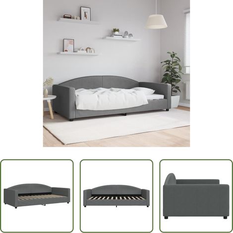 Schlafsofa - Tagesbett Dunkelgrau 100x200 cm Stoff (1/5)