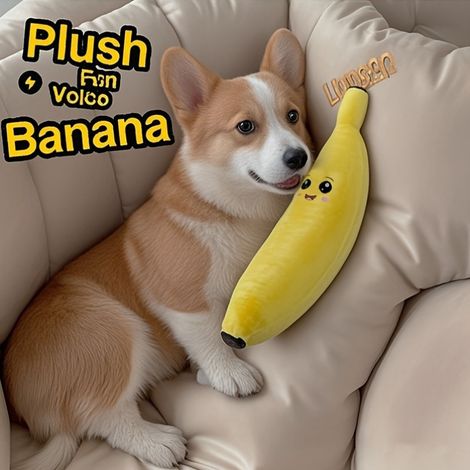 Juguete masticable y resistente para perros que emite sonidos, con forma de plátano, adecuado para perros pequeños tipo Corgi y Teddy, accesorio educativo y ruidoso para mascotas. (1/5)
