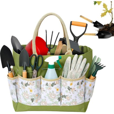 Sac de Jardinage Organisateur Multi-Compartiments Oxford Support à Outils de Jardinage Multi-poches pour Femmes Hommes Jardiniers Travaux Extérieur Terrasse Pelouse Gants Gadgets (1/5)