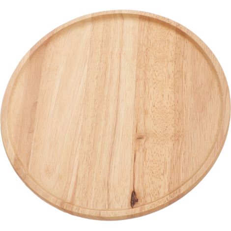 Rundes Holztablett, 30 cm, stabiles Serviertablett im schlichten Stil für Frühstück, Pizza, Obst und Snacks. (1/5)