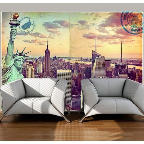 Papier peint carte postale de new york - 200 x 140 cm (1/4)