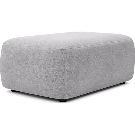 Pouf in Tessuto testurizzato grigio chiaro - DAVISO (1/4)