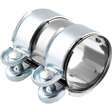 Collier de serrage pour tuyau d'échappement, raccord double, collier de serrage pour tuyau d'échappement 55 mm x 125 mm (1/5)