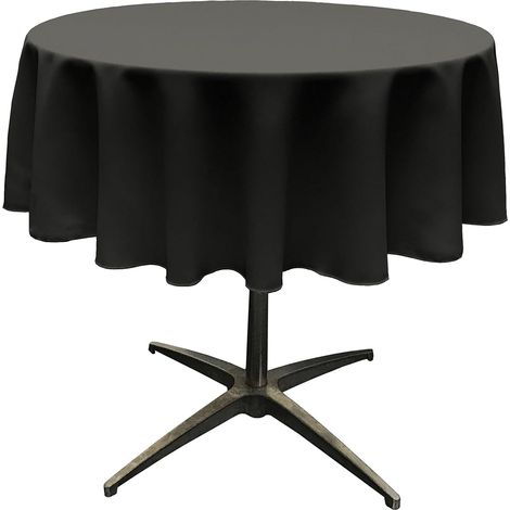 Nappe ronde, polyester, noire jetable unie (1/4)