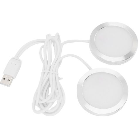 Spot LED double tête rond mini ultra plat 5V USB intérieur sous meuble éclairage bijoux lampe présentoir modèle (1/5)