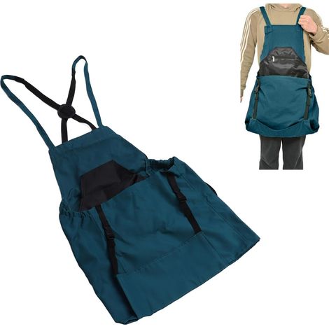 Lntyq Tablier De Jardinage, Tablier De Jardin En Toile, Sac De Cueillette De Fruits, Légumes, Baies, Sac De Cueillette De Jardin, Tablier De Jardin Avec Poches Pour Femmes Et Hommes(Bleu)