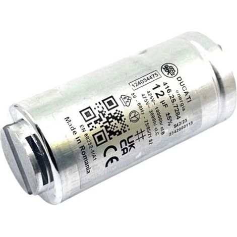 1240344752 Condensateur de moteur 12µF d'origine pour sèche linge AEG, ARTHUR MARTIN, ELECTROLUX (1/2)